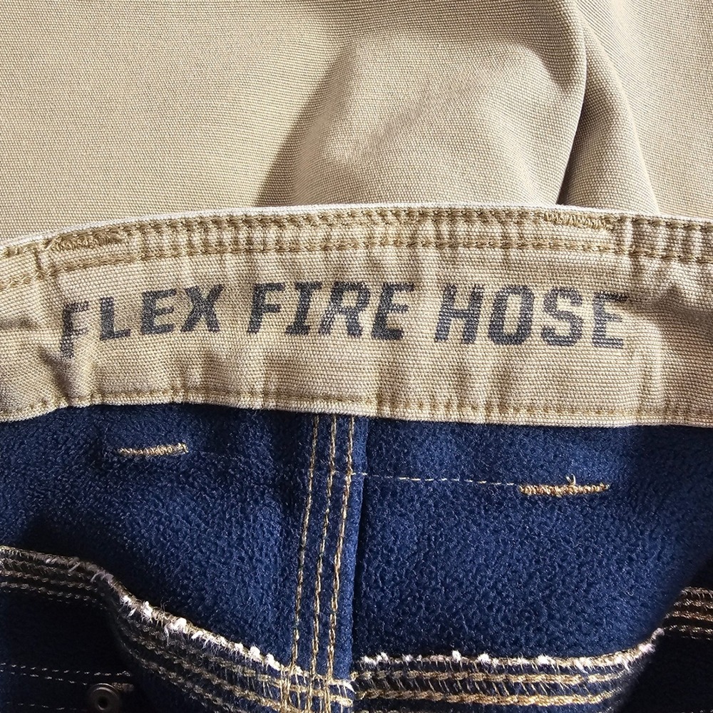 Duluth Trading Flex Fire Hose Cargo Pants Khaki 34x34 Thrashed Fleece Lined - Picture 10 of 16